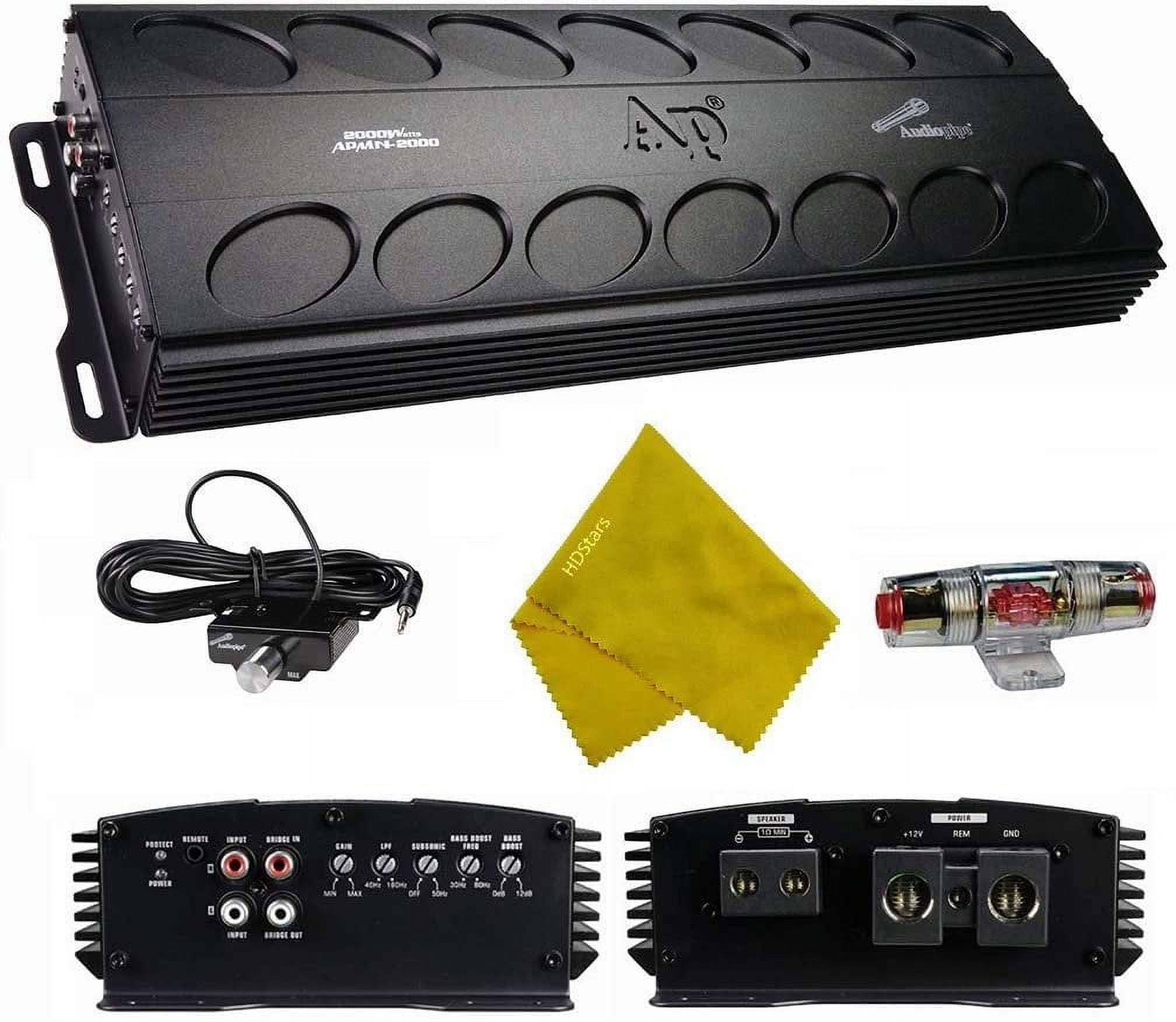 Audiopipe APMN2000 RMS Class D Monoblock Subwoofer Amplifier, 2000W