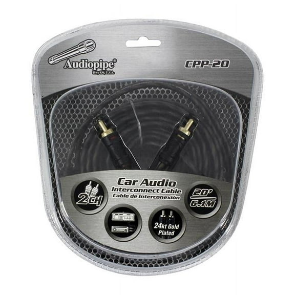 Audiopipe CPP20 20 ft. Audiopipe 24kt Gold Plated Interconnect Cable