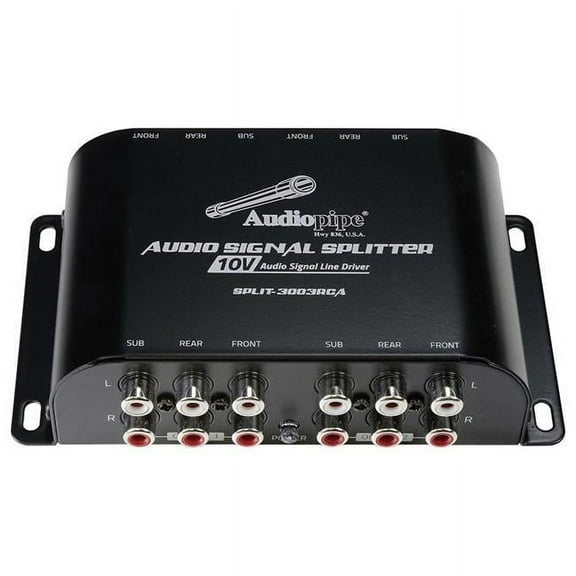 Audiopipe SPLIT-3003RCA Multi-Audio Amplifier 3 RCA w/ Built-in 10V Line Driver