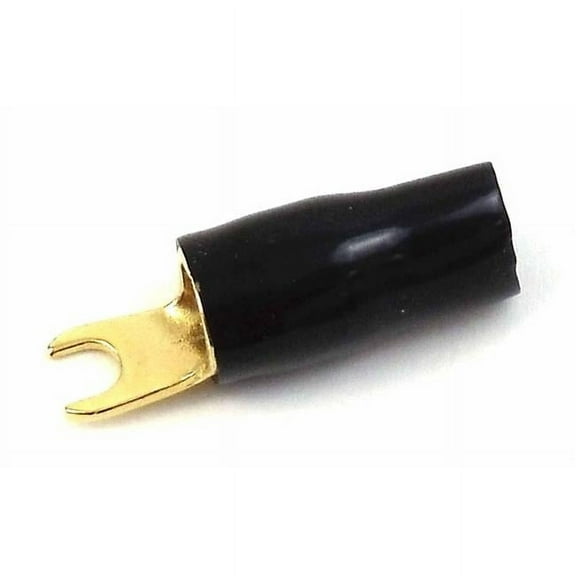 Audiopipe PTS4-B 4 gauge Gold Spade Terminal, Black - Bulk