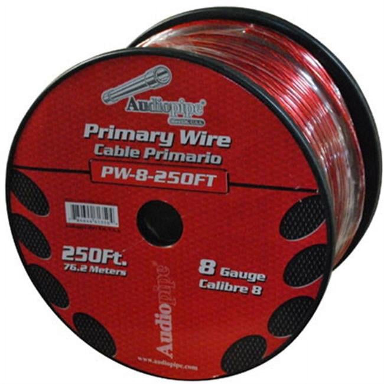 Audiopipe PW8-250RED - 8 AWG Single 250' Red Stranded GPT Power Wire