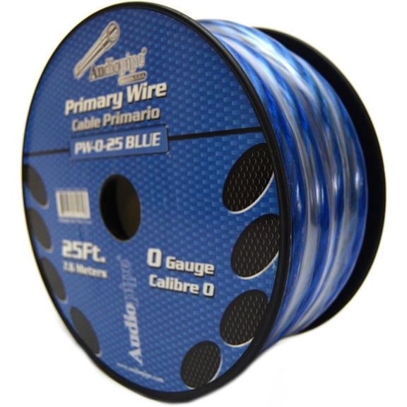 Audiopipe Power Cable 0-Gauge 25 Foot Spool - Blue