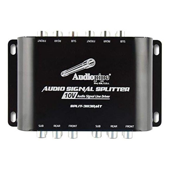Audiopipe Rca 1 In /3 Out 10v Audio Signal Line Driver With Remote Bass Knob