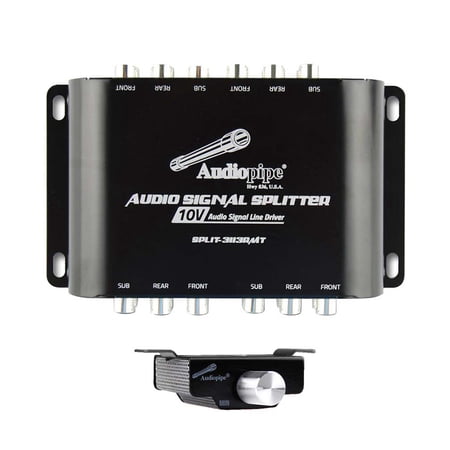 Audiopipe Rca 1 In /3 Out 10v Audio Signal Line Driver With Remote Bass Knob