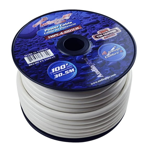 Audiopipe TMPC-4-100TCW Marine 4 Gauge Tinned Copper Wire, 100 Feet, White