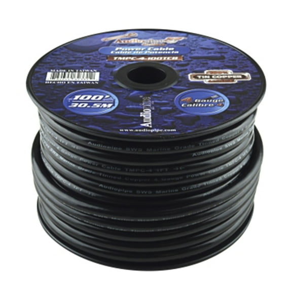 Audiopipe TMPC-8-100TCB Marine 8 Gauge Tinned Copper Wire, 100 Feet, Black