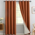 thumbnail image 1 of Yakamok 100% Blackout Burnt Orange Send Linen Curtains 84 Inches Long for Living Room, Room Darkening Textured Curtains for Bedroom with White Liner 2 Panels, 1 of 7