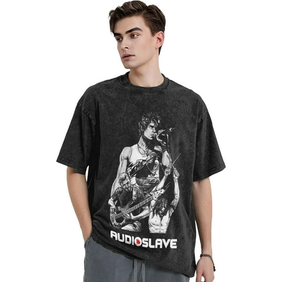 Audioslaves Vintage T Shirt Men's Print Crew Neck Tee Classic Short Sleeve Tops