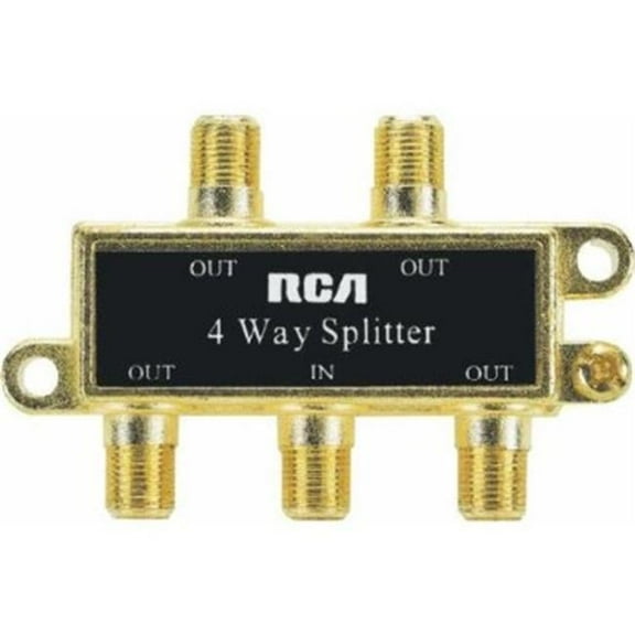 Audiovox  RCA 4-Way Coax Splitter Gold