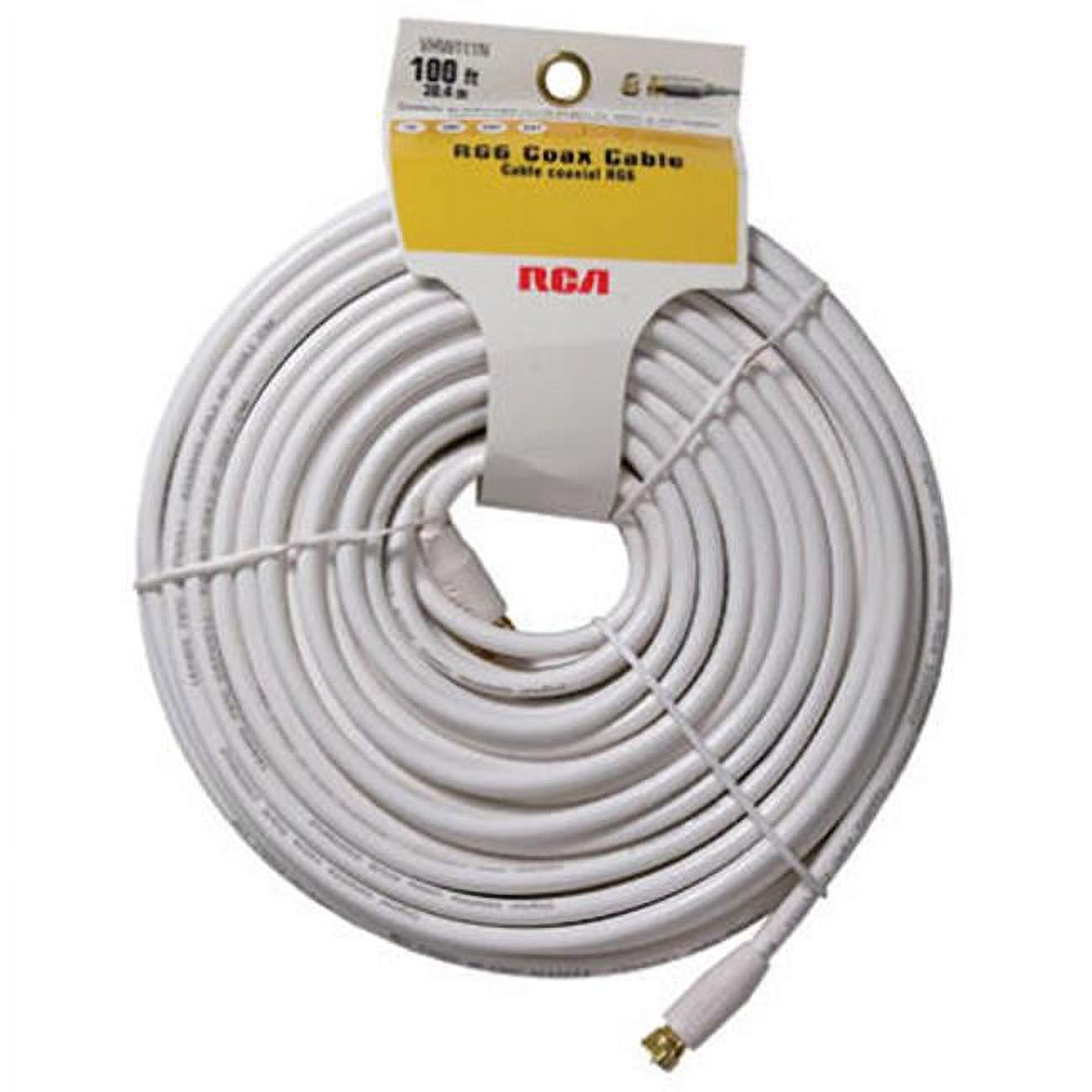 Audiovox VHW111N 100 ft. White Rg6 Coax Cable - image 1 of 2