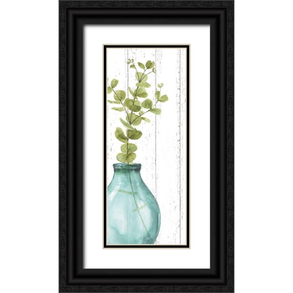 Audit, Lisa 10x18 Black Ornate Wood Framed with Double Matting Museum Art Print Titled - Mixed Greens LXXXV Shiplap