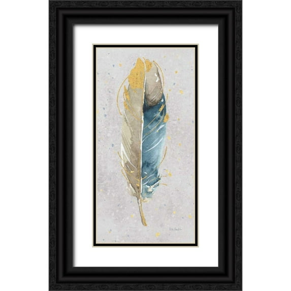 Audit, Lisa 11x18 Black Ornate Wood Framed with Double Matting Museum Art Print Titled - Indigold XXI on Gray Panel