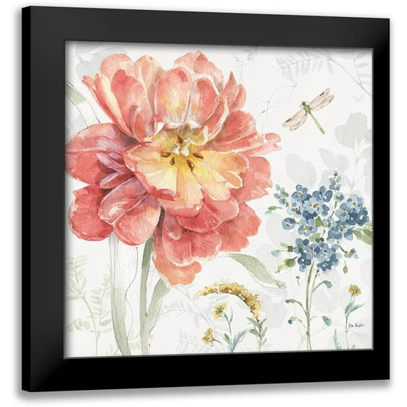 Audit, Lisa 12x12 Black Modern Framed Museum Art Print Titled - Spring Meadow III