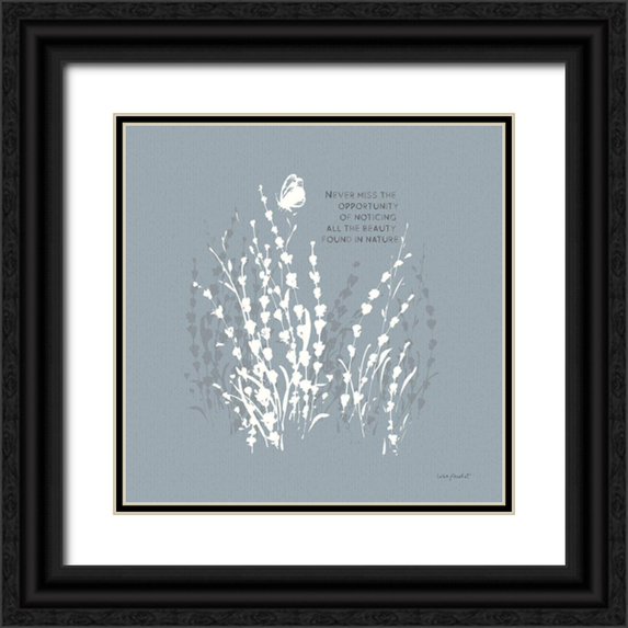Audit, Lisa 12x12 Black Ornate Wood Framed with Double Matting Museum Art Print Titled - Au Naturel VIII on Blue