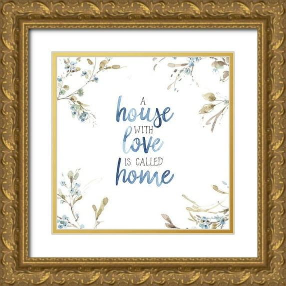 Audit, Lisa 12x12 Gold Ornate Wood Framed with Double Matting Museum Art Print Titled - Blue Escape 09