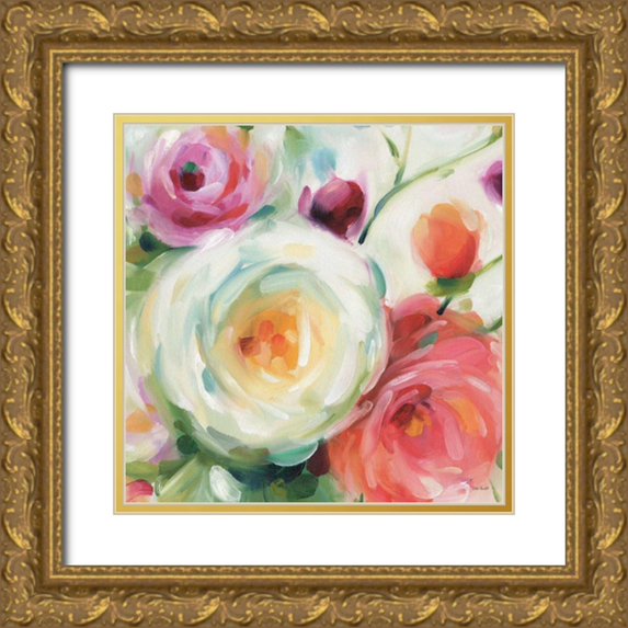 Audit, Lisa 12x12 Gold Ornate Wood Framed with Double Matting Museum Art Print Titled - Florabundance II