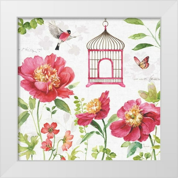 Audit, Lisa 12x12 White Modern Wood Framed Museum Art Print Titled - Pink Garden IV