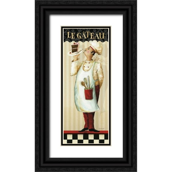 Audit, Lisa 12x24 Black Ornate Wood Framed with Double Matting Museum Art Print Titled - Chefs Masterpiece IV