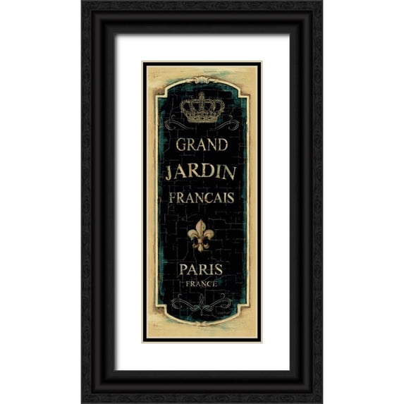 Audit, Lisa 12x24 Black Ornate Wood Framed with Double Matting Museum Art Print Titled - Garden View VIII - Grand Jardin