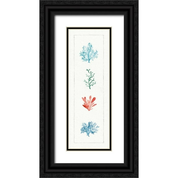 Audit, Lisa 13x32 Black Ornate Wood Framed with Double Matting Museum Art Print Titled - Water Coral VIII