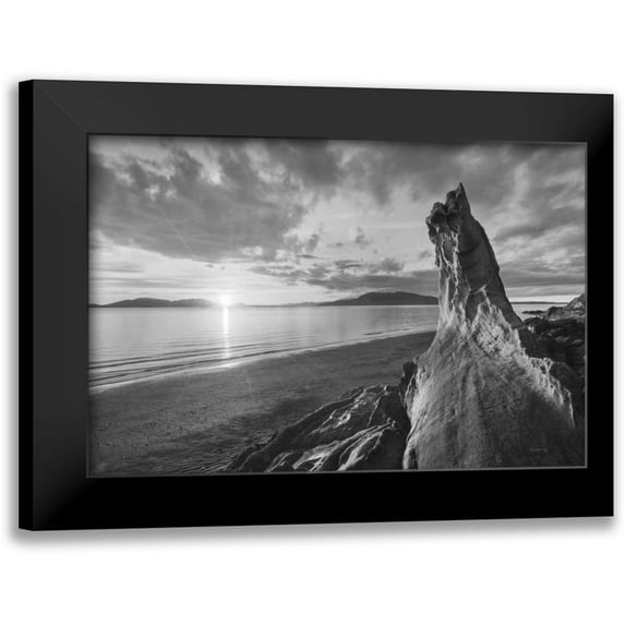 Audit, Lisa 14x11 Black Modern Framed Museum Art Print Titled - Samish Bay Sunset I BW