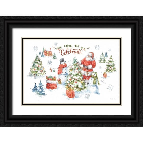 Audit, Lisa 14x11 Black Ornate Wood Framed with Double Matting Museum Art Print Titled - Welcoming Santa 01