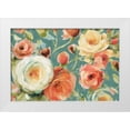 thumbnail image 1 of Audit, Lisa 14x11 White Modern Wood Framed Museum Art Print Titled - Florabundance I Autumn Teal, 1 of 4