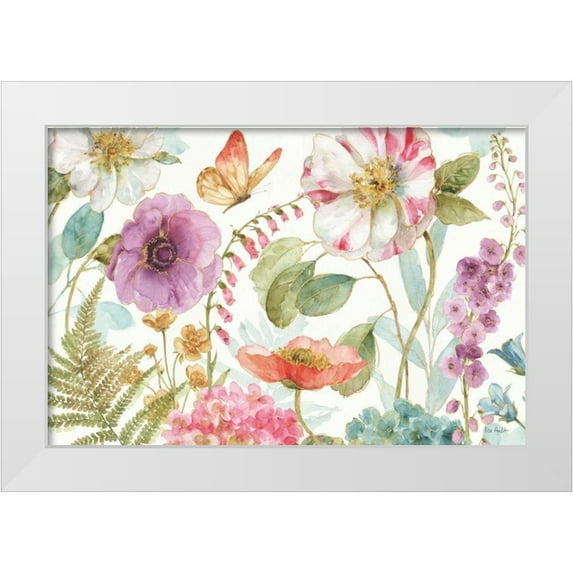 Audit, Lisa 14x11 White Modern Wood Framed Museum Art Print Titled - Rainbow Seeds Flowers I