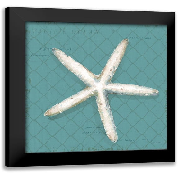 Audit, Lisa 15x15 Black Modern Framed Museum Art Print Titled - Ocean View II on Teal