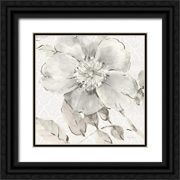 Audit, Lisa 15x15 Black Ornate Wood Framed with Double Matting Museum Art Print Titled - Indigold V Gray