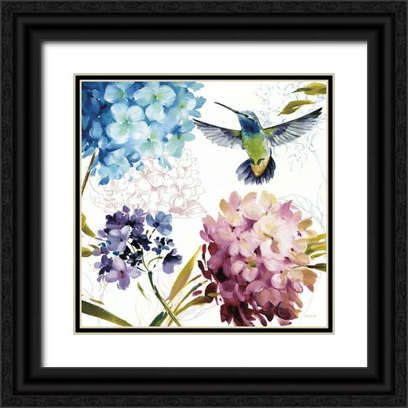 Audit, Lisa 15x15 Black Ornate Wood Framed with Double Matting Museum Art Print Titled - Spring Nectar Square III