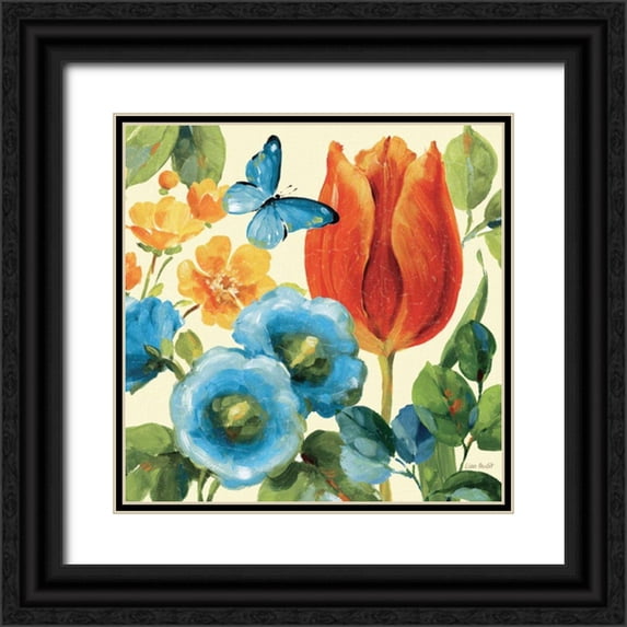 Audit, Lisa 15x15 Black Ornate Wood Framed with Double Matting Museum Art Print Titled - Summer Brights III