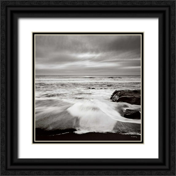 Audit, Lisa 15x15 Black Ornate Wood Framed with Double Matting Museum Art Print Titled - Sunset on the Coast II