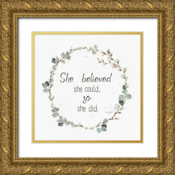 Audit, Lisa 15x15 Gold Ornate Wood Framed with Double Matting Museum Art Print Titled - A Country Weekend XXVI v2 White