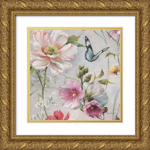 Audit, Lisa 15x15 Gold Ornate Wood Framed with Double Matting Museum Art Print Titled - Antique Garden II