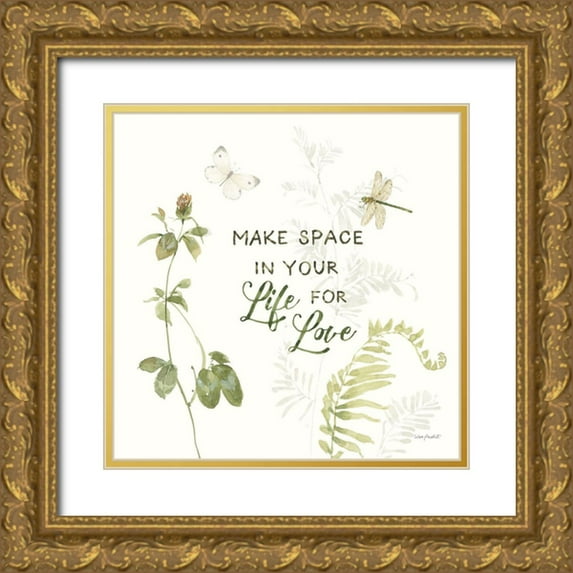 Audit, Lisa 15x15 Gold Ornate Wood Framed with Double Matting Museum Art Print Titled - Green Fields VII