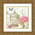 thumbnail image 1 of Audit, Lisa 15x15 Gold Ornate Wood Framed with Double Matting Museum Art Print Titled - Rainbow Seeds Floral Birdcage II v2, 1 of 4
