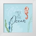 thumbnail image 1 of Audit, Lisa 15x15 White Modern Wood Framed Museum Art Print Titled - Free As the Ocean IX on Blue, 1 of 4