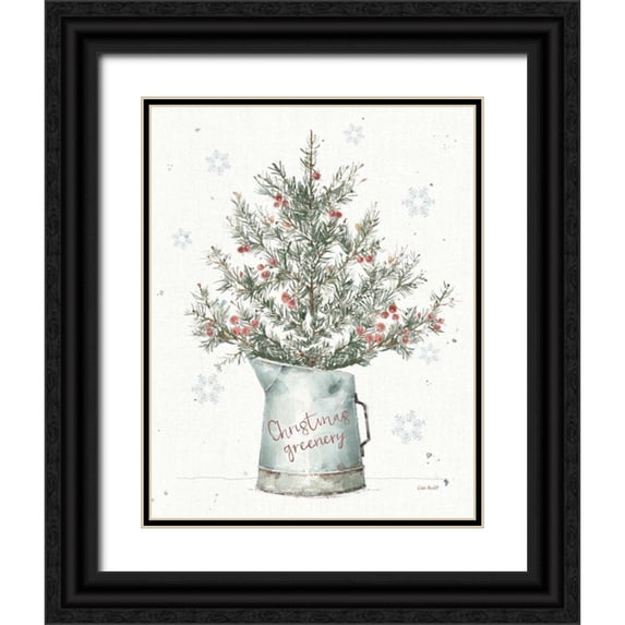 Audit, Lisa 15x18 Black Ornate Wood Framed with Double Matting Museum Art Print Titled - A Christmas Weekend II Greenery
