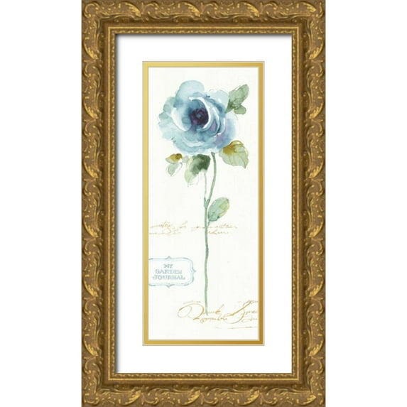 Audit, Lisa 15x32 Gold Ornate Wood Framed with Double Matting Museum Art Print Titled - Rainbow Seeds Loose Floral I