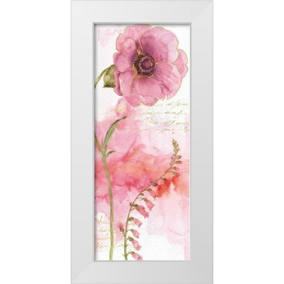 Audit, Lisa 15x32 White Modern Wood Framed Museum Art Print Titled - Rainbow Seeds Absract Floral II