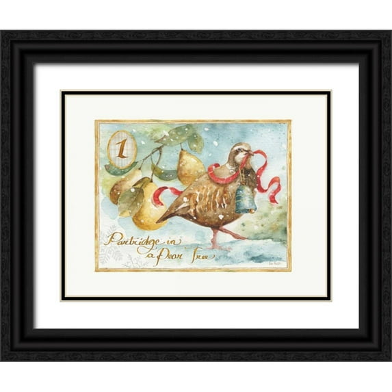 Audit, Lisa 18x15 Black Ornate Wood Framed with Double Matting Museum Art Print Titled - 12 Days of Christmas I