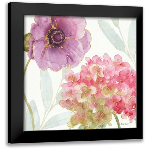 Audit, Lisa 20x20 Black Modern Framed Museum Art Print Titled - Rainbow Seeds Flowers V