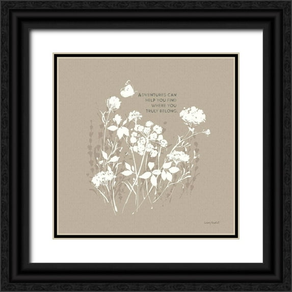 Audit, Lisa 20x20 Black Ornate Wood Framed with Double Matting Museum Art Print Titled - Au Naturel IX on Beige