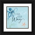 thumbnail image 1 of Audit, Lisa 20x20 Black Ornate Wood Framed with Double Matting Museum Art Print Titled - Free As the Ocean VI on Blue, 1 of 4