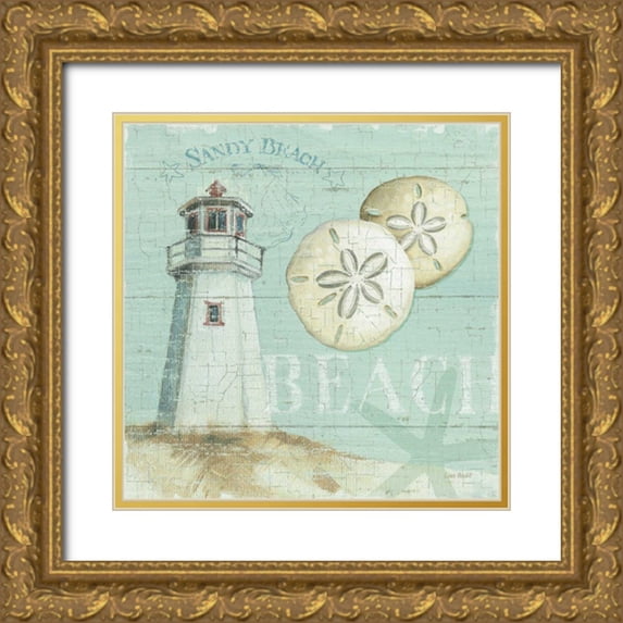 Audit, Lisa 20x20 Gold Ornate Wood Framed with Double Matting Museum Art Print Titled - Beach House I