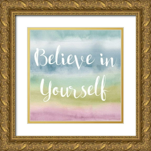 Audit, Lisa 20x20 Gold Ornate Wood Framed with Double Matting Museum Art Print Titled - Rainbow Seeds Painted Pattern XIV Cool Believe