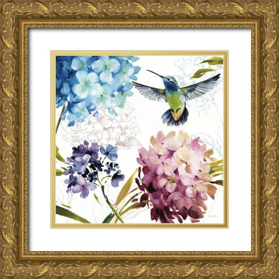Audit, Lisa 20x20 Gold Ornate Wood Framed with Double Matting Museum Art Print Titled - Spring Nectar Square III