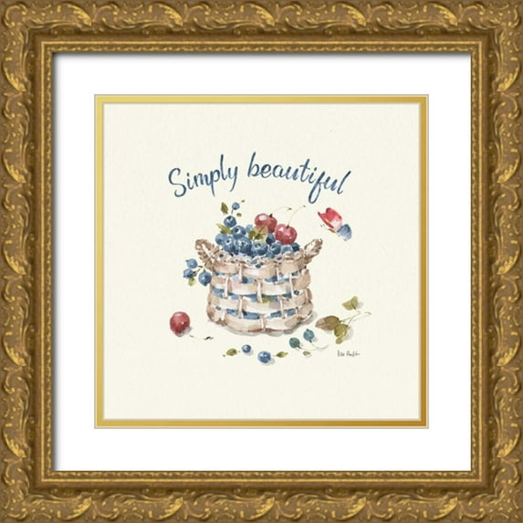Audit, Lisa 20x20 Gold Ornate Wood Framed with Double Matting Museum Art Print Titled - Summer Garden XIV