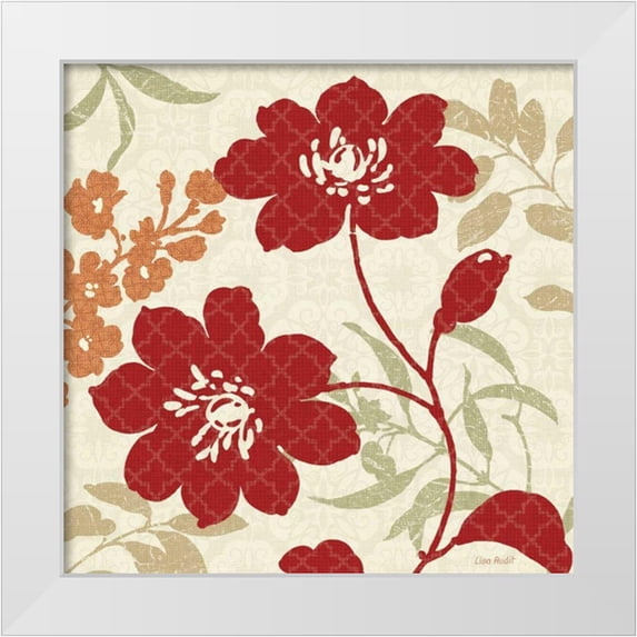 Audit, Lisa 20x20 White Modern Wood Framed Museum Art Print Titled - Floral Shadows II
